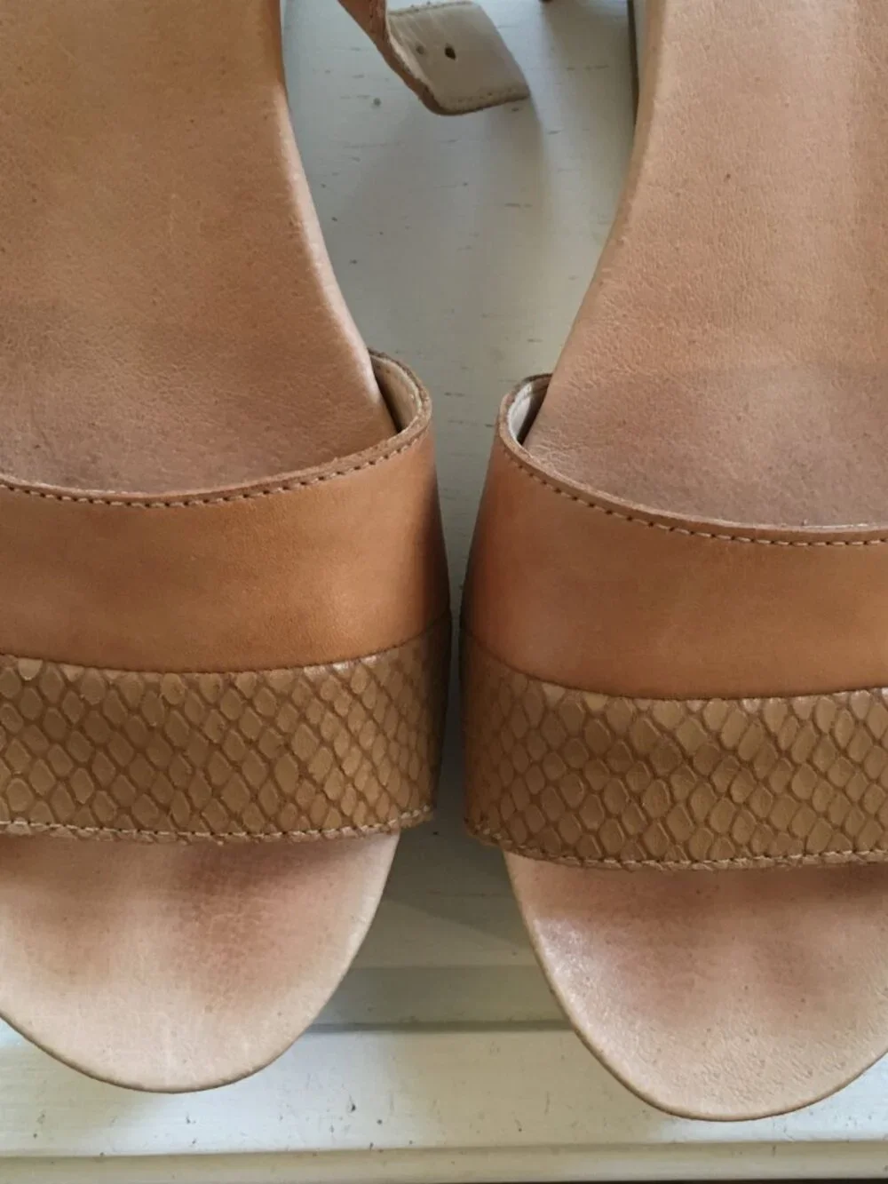 Dr. Scholl's Warner Tan Leather Wedge Sandal Platform 10M
